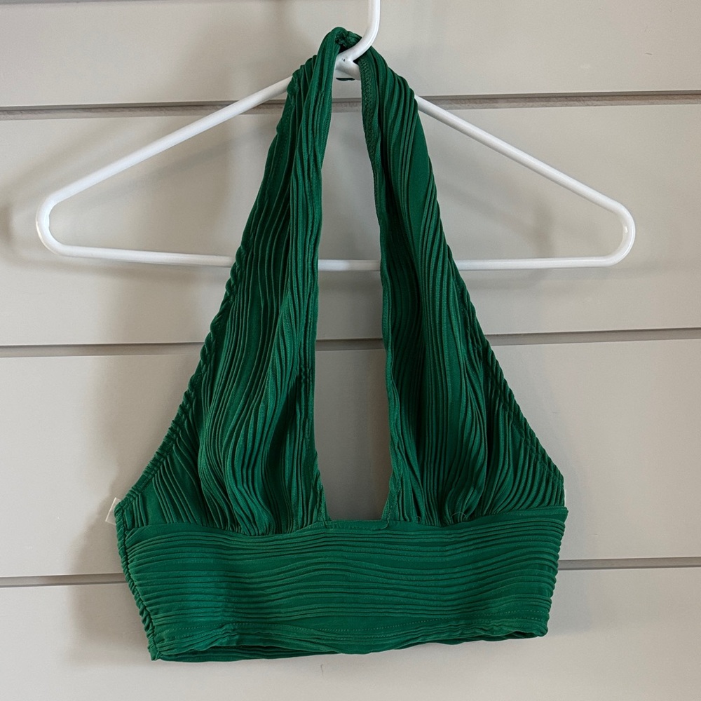 Green SHEIN Halter Neck Top